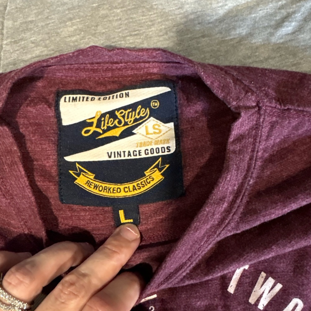 Men's Long Sleeve Shirt - Burgundy
